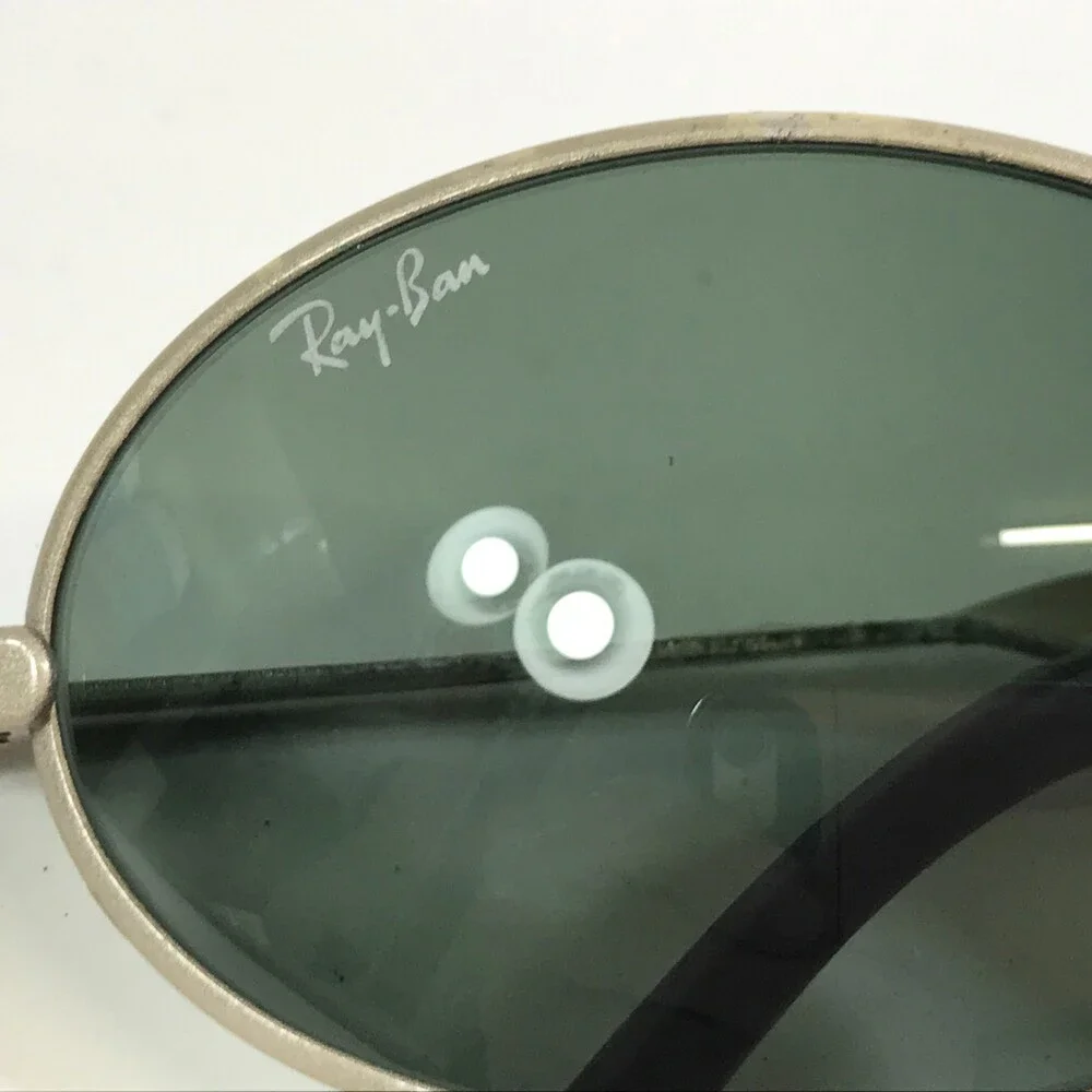 Vintage B&L Ray-Ban Sunglasses Orbs W2178 Polished Pewter Oval Bausch & Lomb